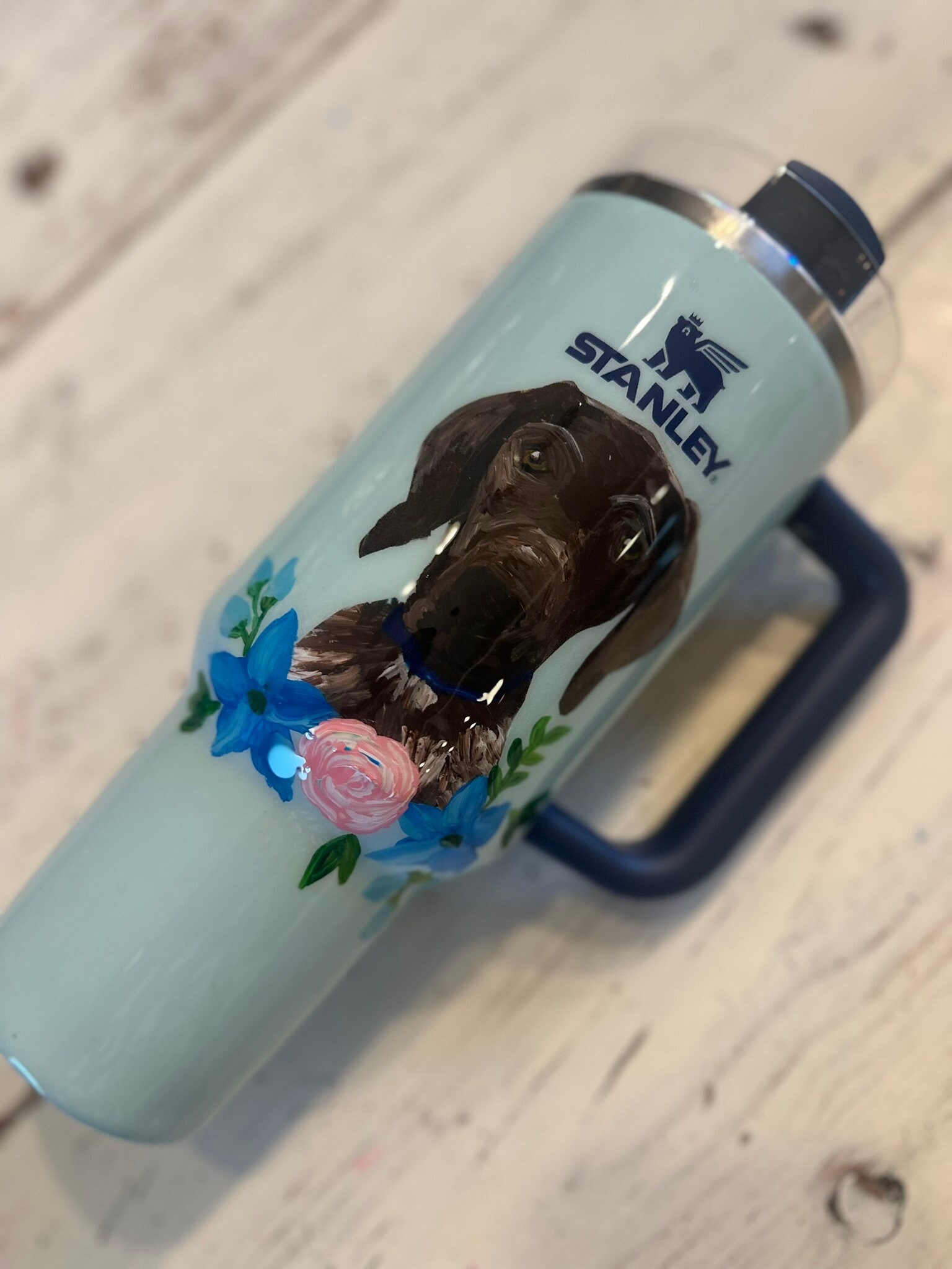 Hand-painted Custom Dog Lover Stanley Tumbler