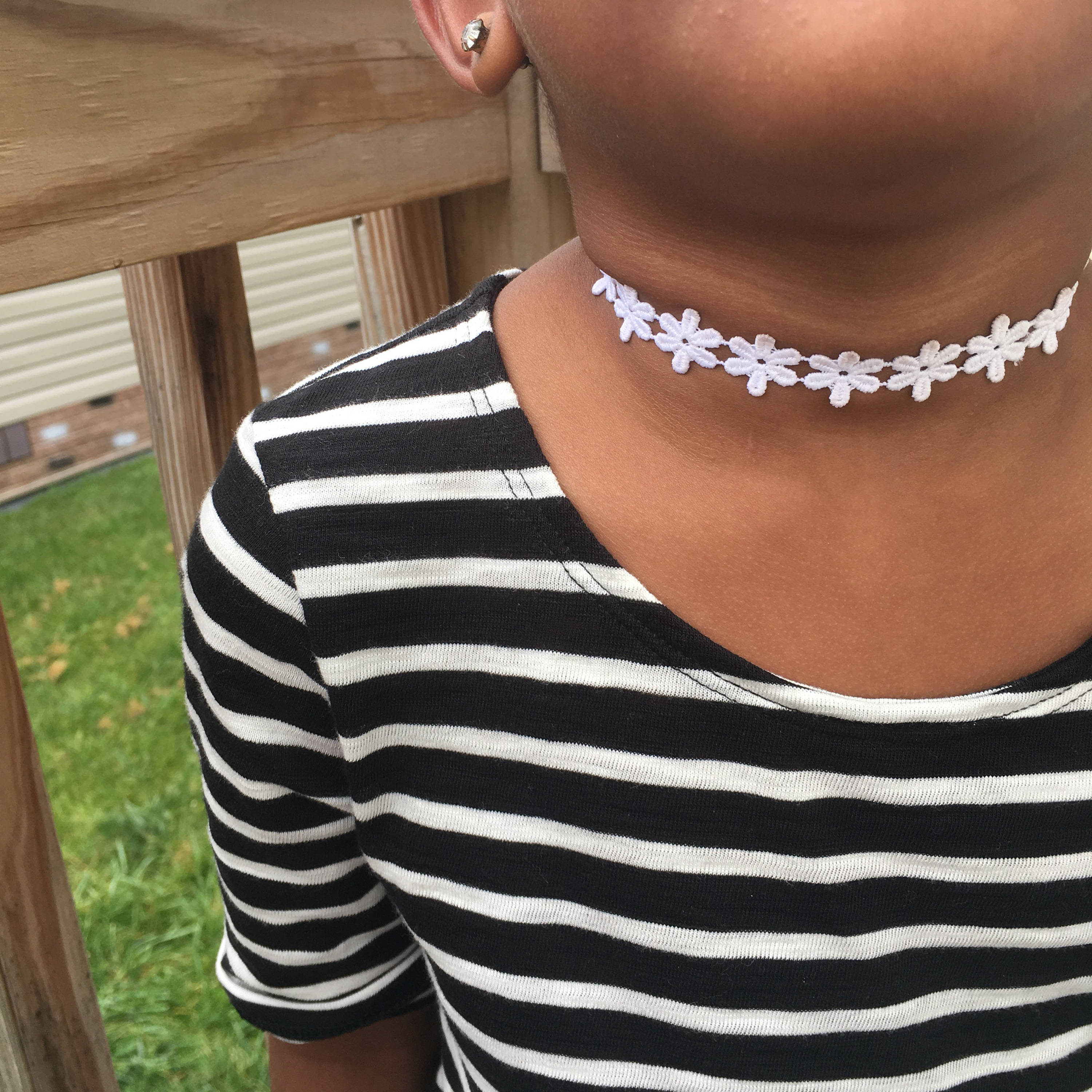 4x Blumen Choker Halskette - Stoffrosen Halsband Für Frauen Gothic