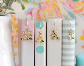 Silver Plated Bookmark with Charm Initial
