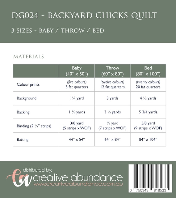 Backyard Chicks Pattern Backyard Chicks Pattern