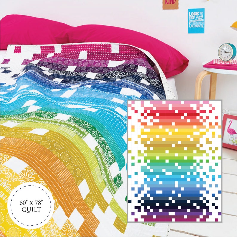Pixelated Quilt PDF Pattern Etsy