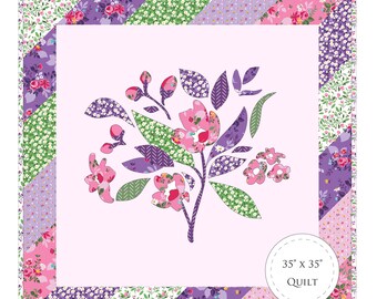 Lila Posy Quilt Papier Muster