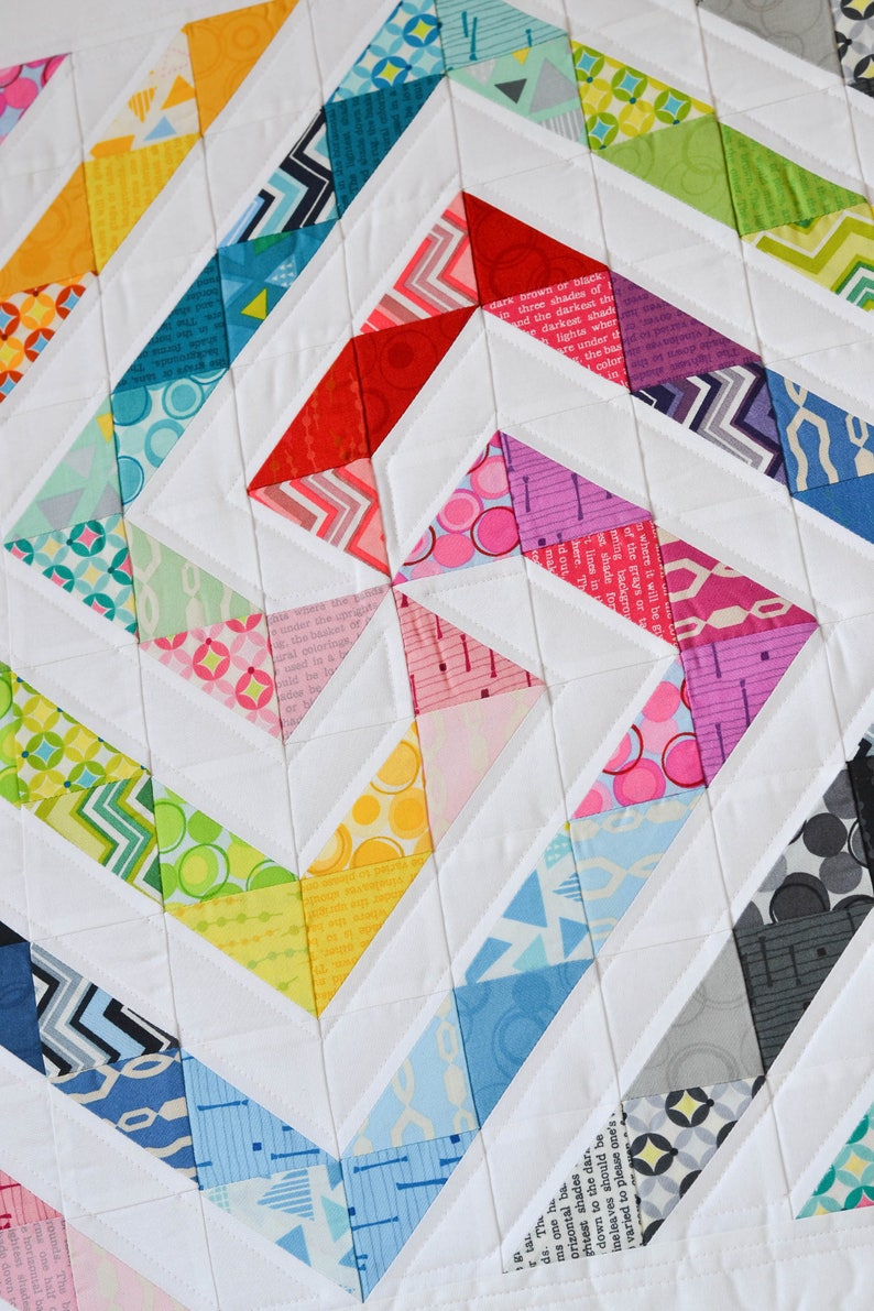 Rainbow Swirl Mini Quilt PDF Pattern image 3