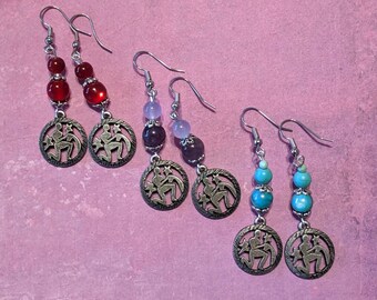 Personalized zodiac sign beaded earrings