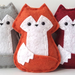 Personalized Fox Ornament / Felt Fox Christmas Ornaments / Custom Fox Gifts / Handmade Woodland Christmas Ornament