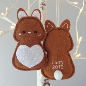 Personalized Bunny Rabbit Christmas Ornament / 2025 Kids Name Ornaments / Name and Year Pet Ornament / Easter Ornaments