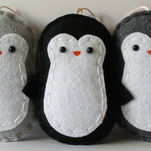 Personalized Penguin Ornament / 2026 Handmade Felt Christmas Ornament / Kids Name Penguin Ornaments / Handmade Black Gray Penguin Gifts