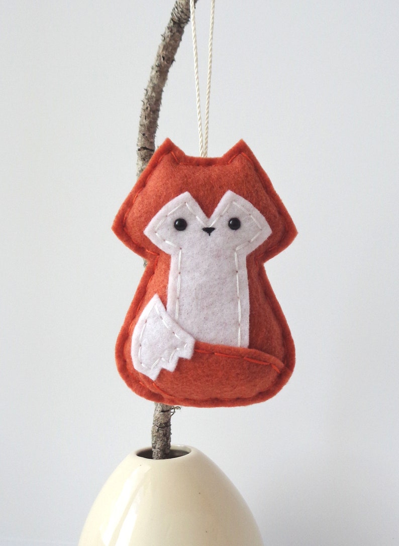 Fox Ornament / Felt Fox Ornament / Handmade Fox Christmas Etsy