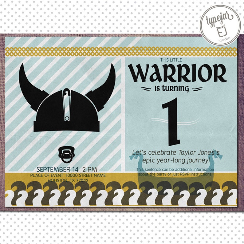 Printable Viking Birthday Invitations Digital File Printing | Etsy