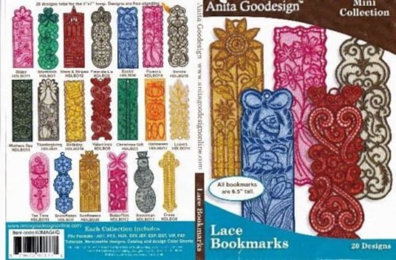 Lace Bookmarks Anita Goodesign Embroidery Designs Etsy