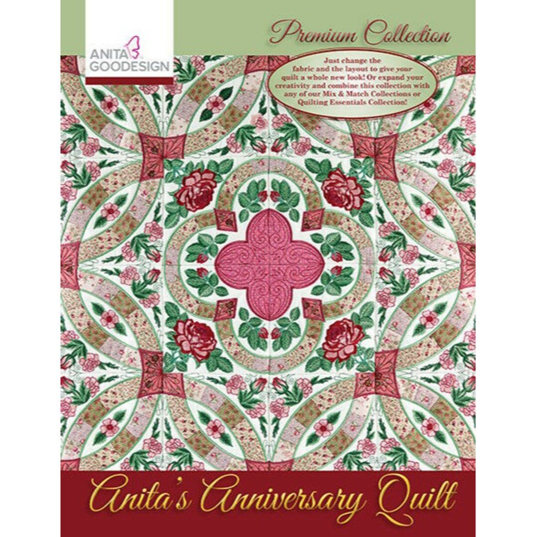 Anita Goodesign Anita's Anniversary Quilt Premium Collection With Book