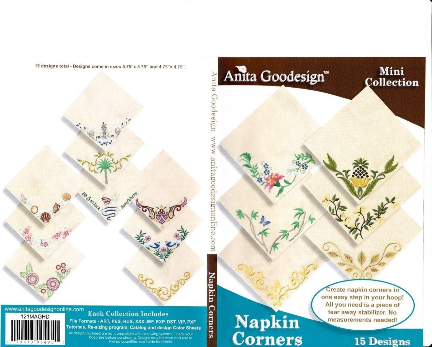 Seasonal Napkin Corners Anita Goodesign Machine Embroidery Art
