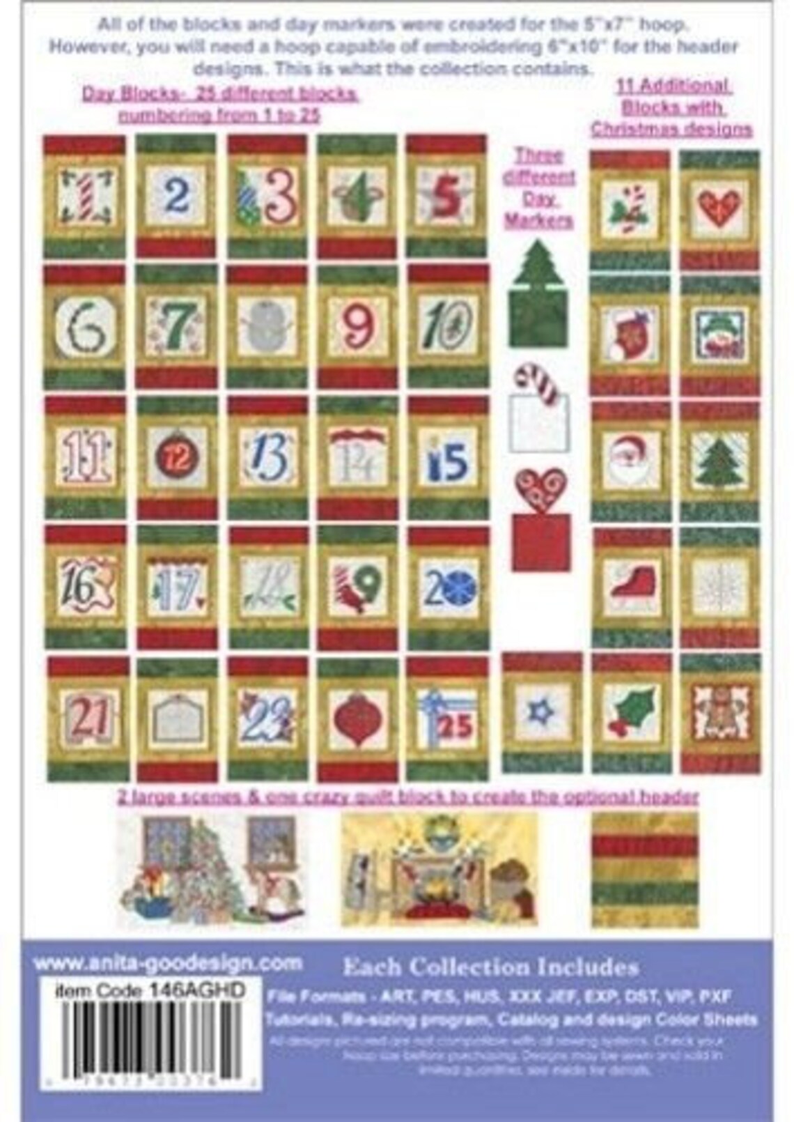 Anita Goodesign Embroidery Designs Advent Calendar Etsy