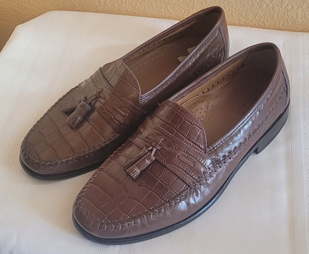 Florsheim Pisa Moc Toe Men\'s Slip On Loafer Brown Leather Size 10D Big + Tall | Florsheim Pisa Moc-Toe Tassel Dress Loafers | DXL main image 4