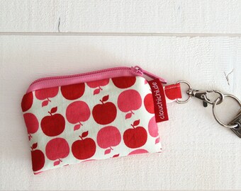 Apple red mini wallet key case