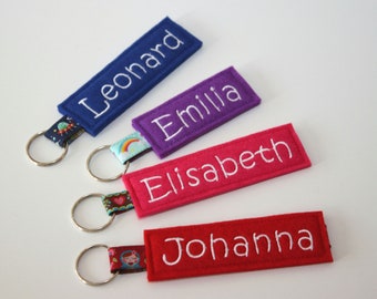 Keychain with name personalized desired name lanyard felt name embroidered pendant colorful felt name pendant pendant name