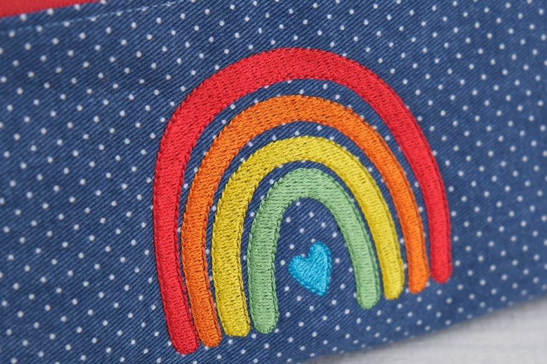 Pencil case RAINBOW Jeans embroidered small bag cosmetic bag image 5