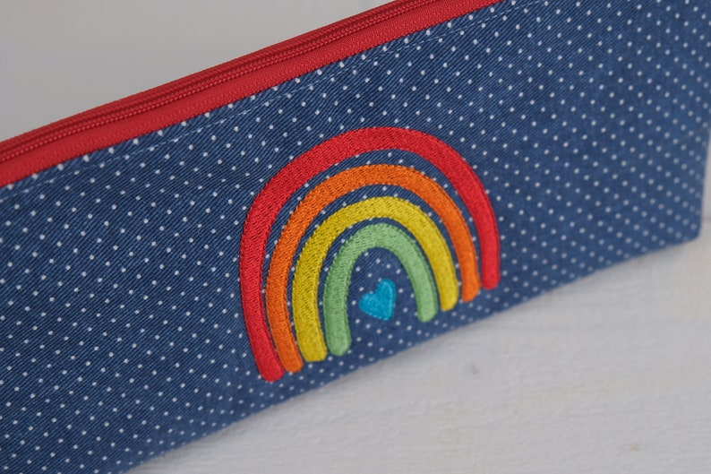 Pencil case RAINBOW Jeans embroidered small bag cosmetic bag image 3