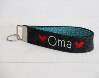 Lanyard - Grandma - Keychain Heart Red Dots Gift Mother's Day