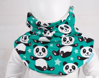 Panda slip-on scarf for children of desired size, warm with fleece