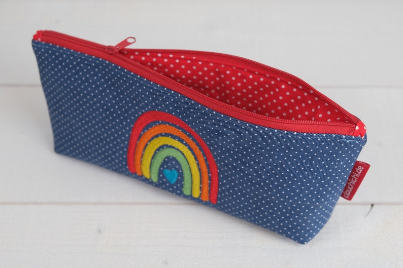 Pencil case RAINBOW Jeans embroidered small bag cosmetic bag image 2