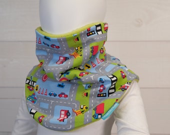 Slip-on scarf street cars for children toddlers warmly lined with fleece