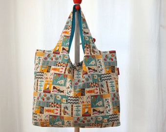 Shopper MARITIM Einkaufstasche Strandtasche Shoppingbag Tasche Beutel Einkaufsbeutel Baumwolle