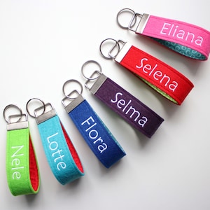 Lanyard Name Desired Name Keychain embroidered felt colorful image 4