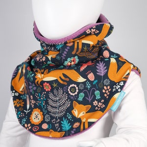 Slip-on scarf foxes for children desired size warm with fleece