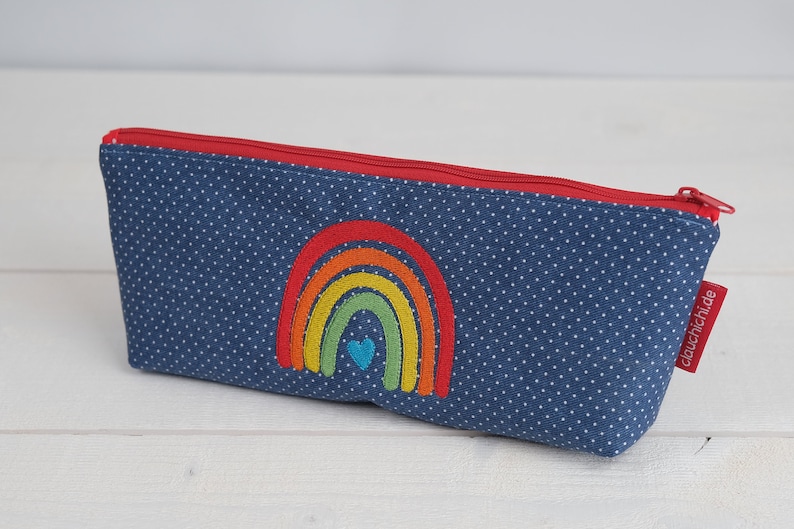 Pencil case RAINBOW Jeans embroidered small bag cosmetic bag image 1