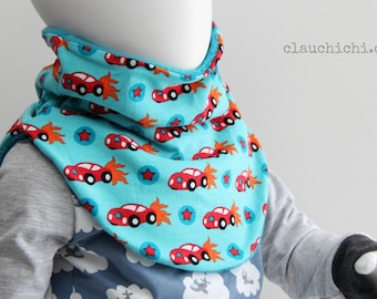 Slip-on scarf racing car child