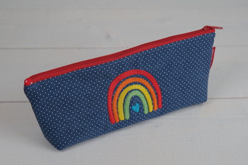 Pencil case RAINBOW Jeans embroidered small bag cosmetic bag image 6