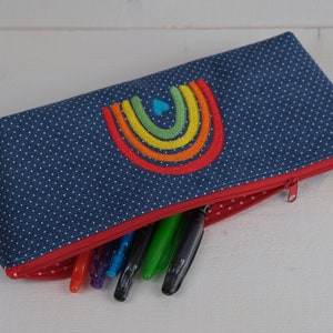 Pencil case RAINBOW Jeans embroidered small bag cosmetic bag image 4