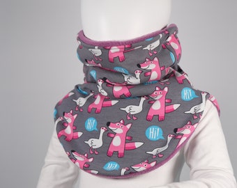 Slip-on scarf fox & goose for children desired size warm with fleece