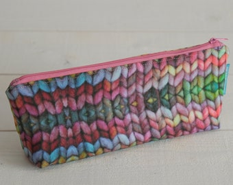 Bag for knitting needles, crochet bag, small bag cosmetic bag