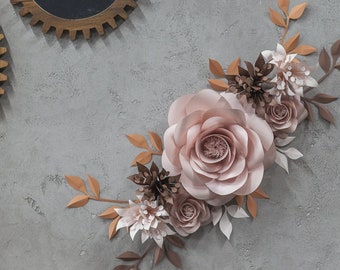 Shabby Chic Nursery Wall Decor - Paper Flower Wall Decor - Nursery Wall Paper Flowers