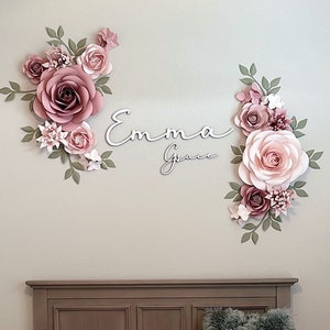 Set di decorazioni per la cameretta dei fiori di carta Emma Grace - Incantevole set di decorazioni per la cameretta dei fiori di carta - Cameretta dei fiori di carta
