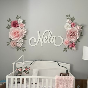 Customized Paper Flowers - Paper Flowers Wall decor - Paper flowers - Match the Bedding Option- Sweet pink- Rose-white-blush