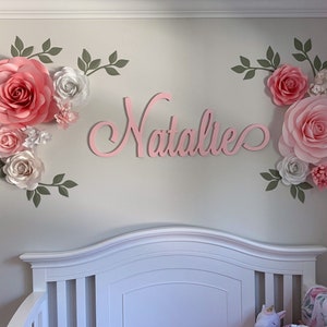 Fiori di carta rosa - arredamento muro asilo nido - Fiori di carta Muro Decor Rosa (codice:#307)
