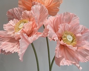 Oversized Standing Paper Poppies – Window Display, Event Decor