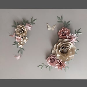 Pastel Paper Flowers - Paper Flowers Nursery - Pastel Nursery Paper Flowers Wall (code:#311)