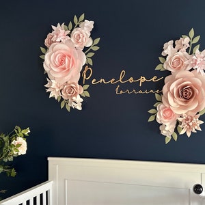 Paper flowers - Nursery Paper Flowers Arrangement - Match the bedding Custom Paper Flowers for Nursery - Paper Flowers Decor