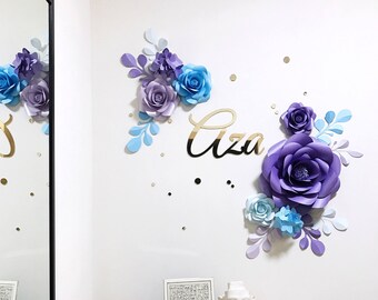 Nursery Wall Decor - Nursery Paper Flowers Wall - Baby Girl Nursery Decor - Unieke Baby Girl Decor (code:#117)