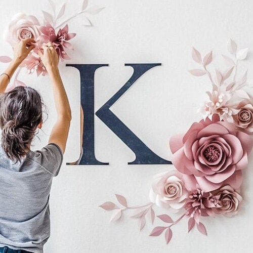 Set of 12 Paper Flowers Nursery Wall Decor Paper Flowers Etsy