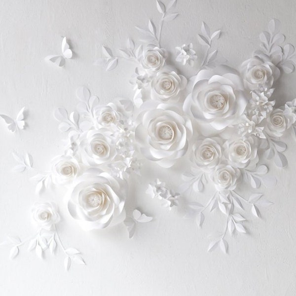 Paper Wall Flowers Etsy