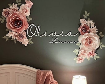Customized Paper Flowers - Paper Flowers Wall decor - Paper flowers - Paper flowers for girls Nursery - Match the Bedding Option