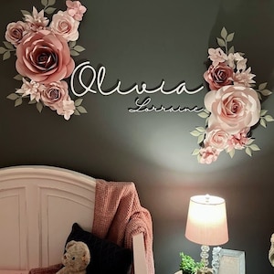 Customized Paper Flowers - Paper Flowers Wall decor - Paper flowers - Paper flowers for girls Nursery - Match the Bedding Option