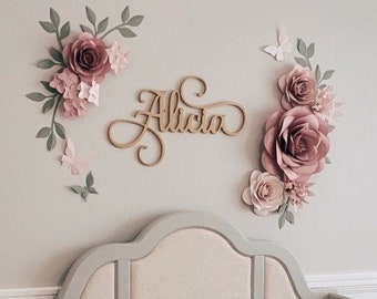 Paper Flowers Wall Decor - Paper Flowers - Paper Flowers Nursery  (code:#199)