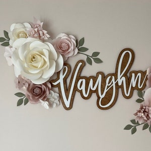 Personalized Handcrafted Paper Flowers for Nursery Crib Decor - Dreamy Paper Flowers Blooms for a Magical Space - Nursery Decor