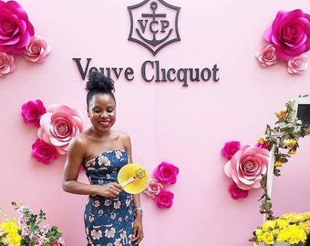 Paper Flowers Veuve Clicquot - Paper flower Wall for Veuve Clicquot - Paper Flower Backdrop